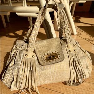 Gorgeous gold leather fringe bag by Braccialini